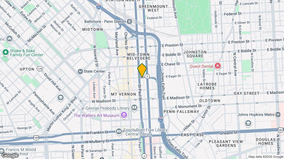 937 Saint Paul St, Unit 937b Map and Location Details