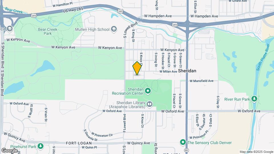 3445 W Mansfield Ave Map and Location Details