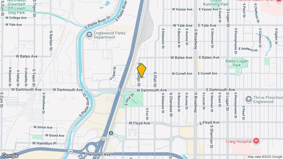 3038 S Galapago St Map and Location Details