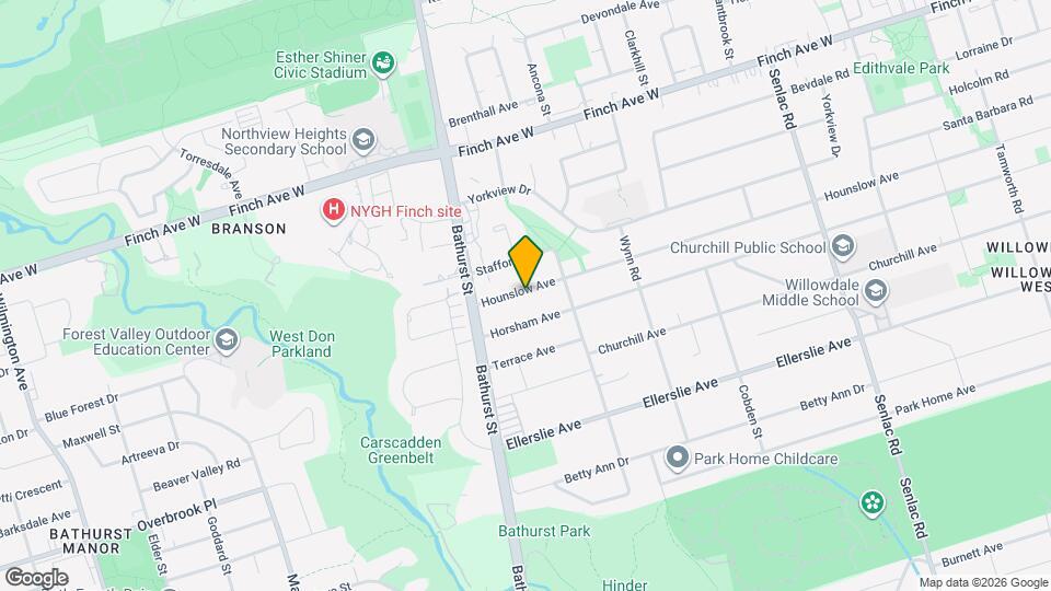 493 Hounslow Ave Map and Location Details