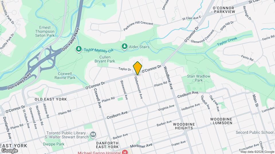 345 Glebemount Ave Map and Location Details