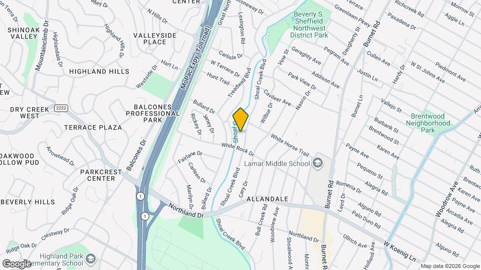 6106 Shoal Creek Blvd Map and Location Details