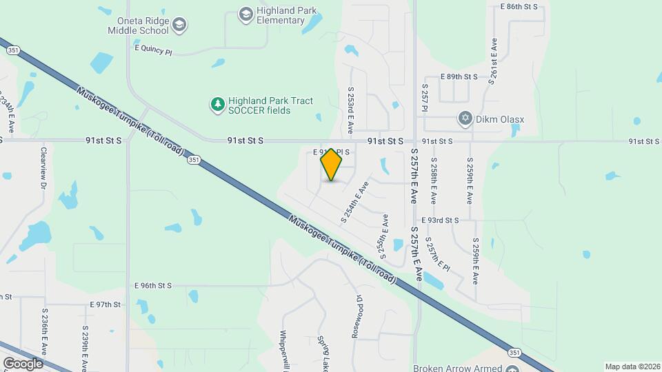 25158 E 92nd Ct S Map and Location Details