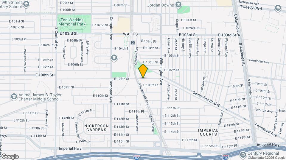 1752 E 108th St, Unit B Map and Location Details