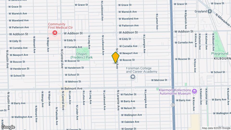 3336 N Laramie Map and Location Details