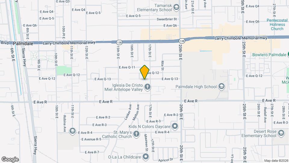 1626 E Ave Q13 Mapa y Detalles de la Ubicación