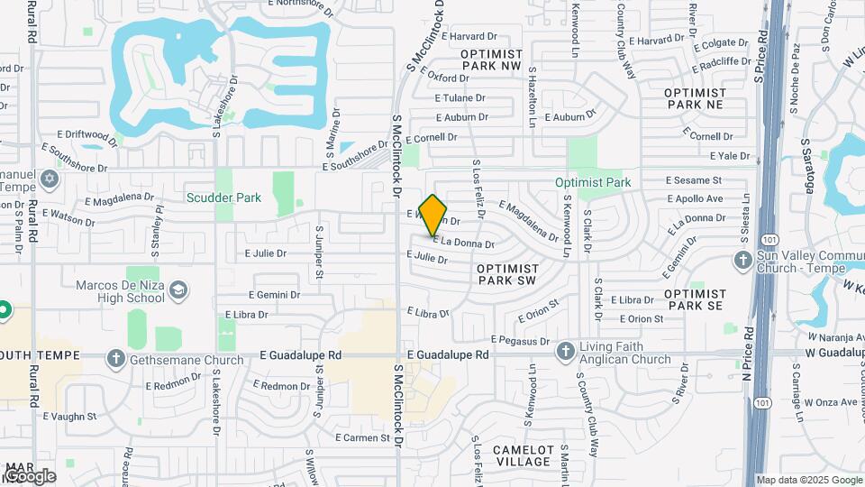 1821 E La Donna Dr Mapa y Detalles de la Ubicación