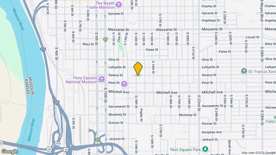 1105-1107 S 14th St Map and Location Details
