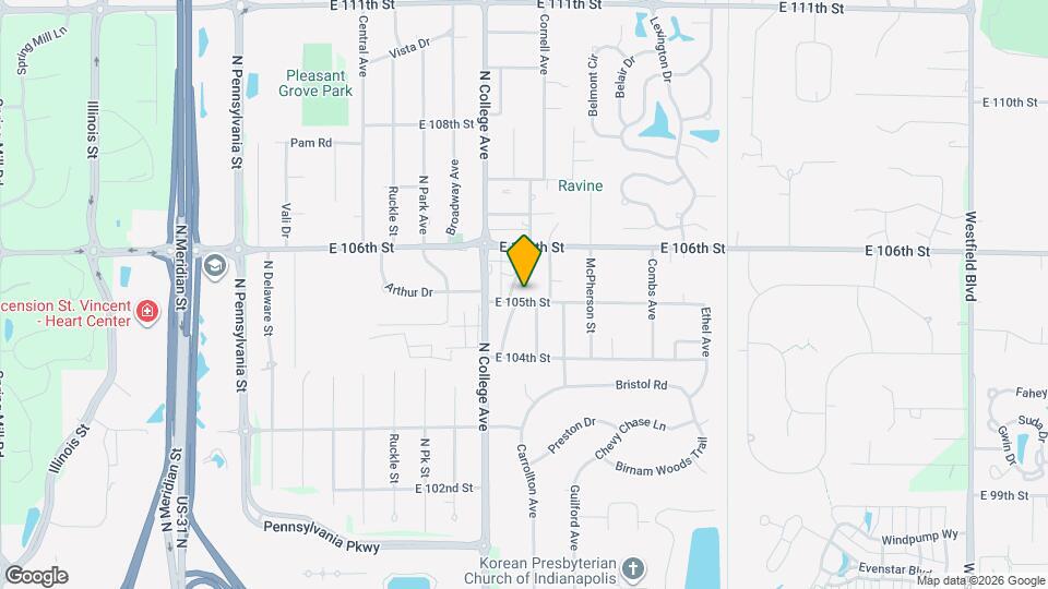 910 E 105th St Map and Location Details