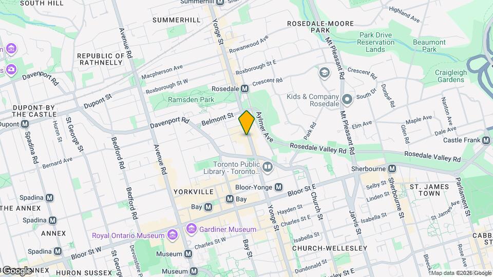 914 Yonge St Map and Location Details