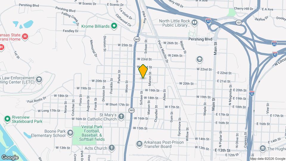 823 W 20th St Map and Location Details