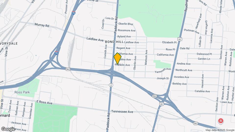 1219 Franklin Ave Map and Location Details