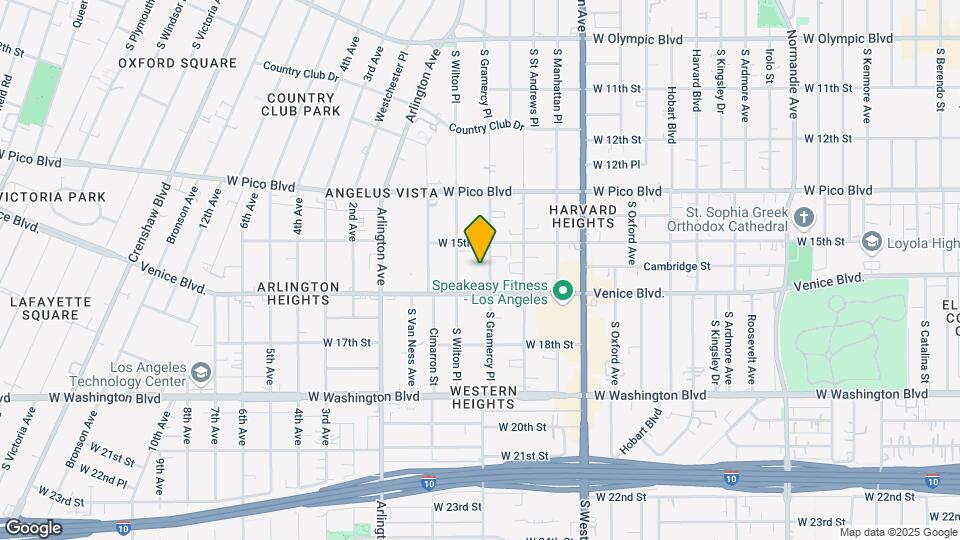 1533 S Gramercy Pl Mapa y Detalles de la Ubicación