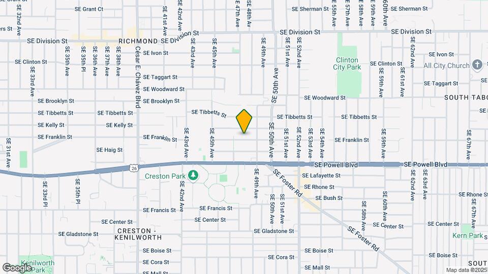 4733 SE Franklin St Map and Location Details