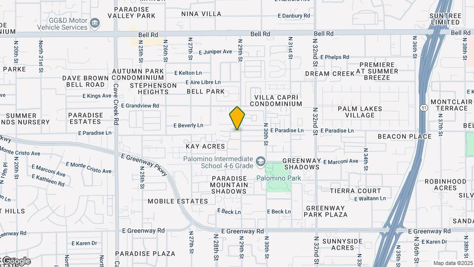 2845 E Paradise Ln Mapa y Detalles de la Ubicación