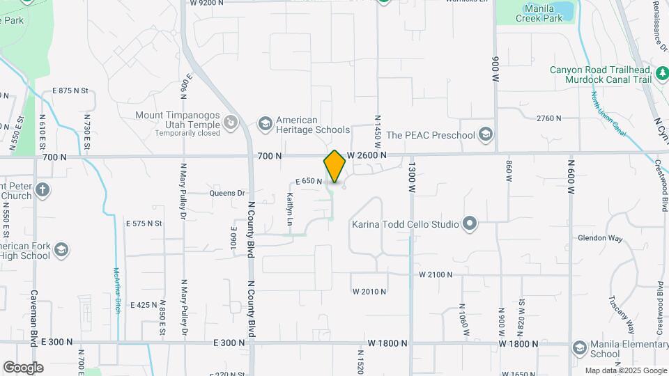 636 N 1280 E Map and Location Details