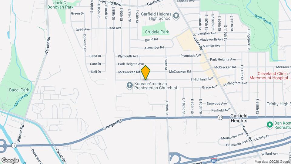 9504 S Highland Ave Map and Location Details