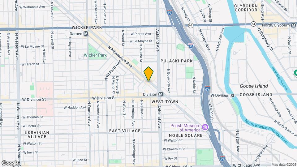 1270 N Milwaukee Ave Map and Location Details