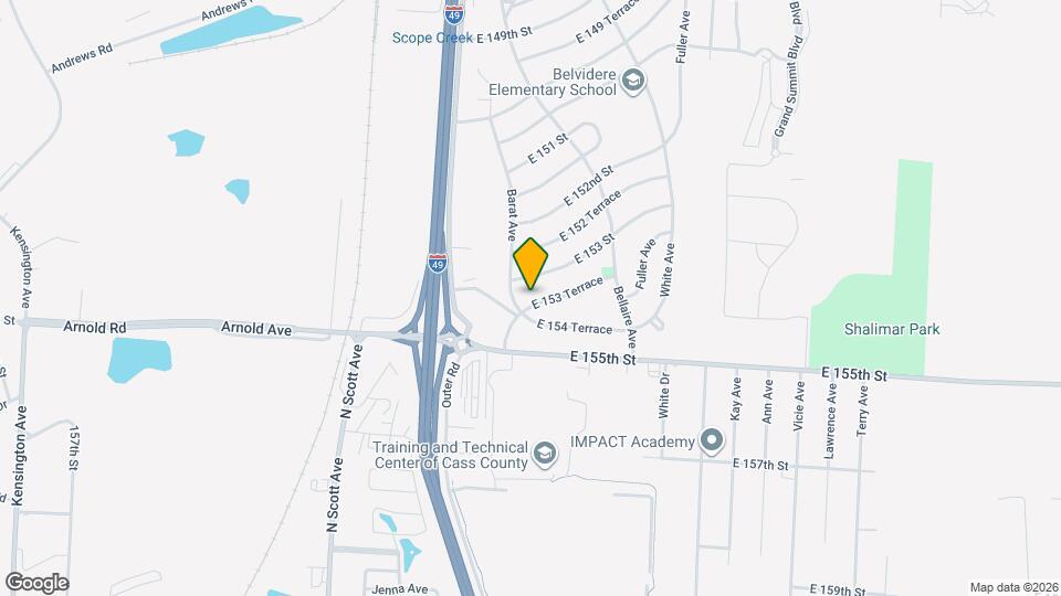 6002 E 153 Terrace Map and Location Details