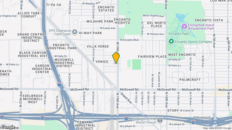 1904 W Palm Ln Map and Location Details