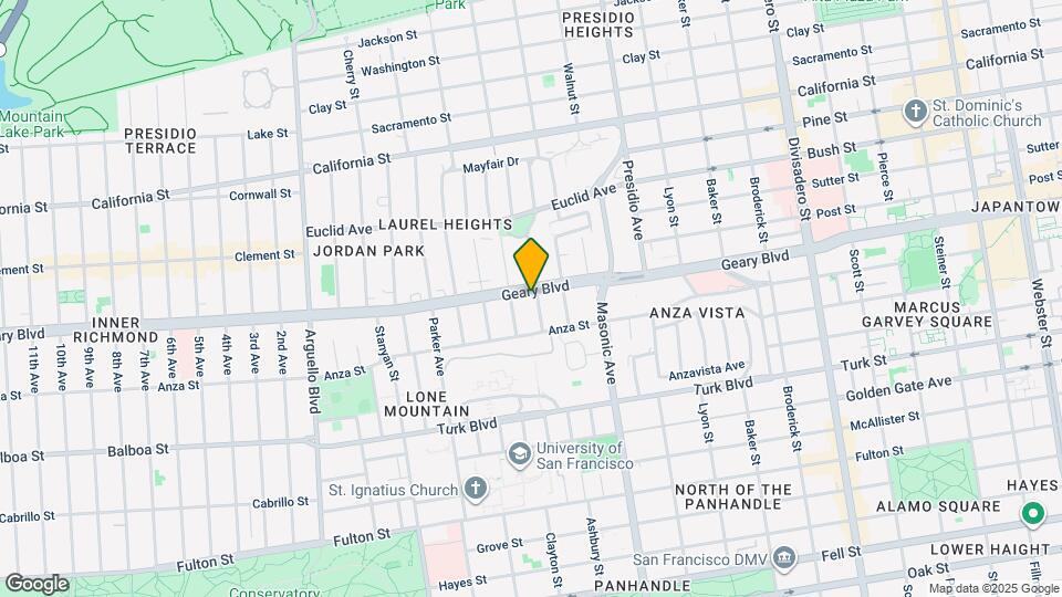 2901 Geary Blvd Map and Location Details