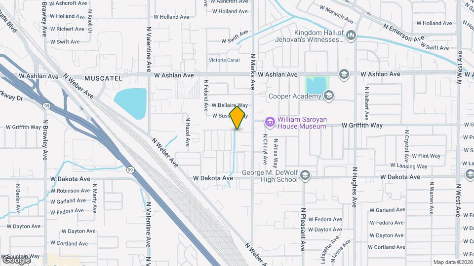 3052 W Pontiac Way Map and Location Details