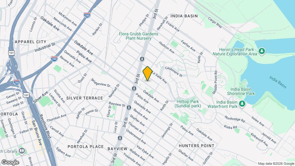 1566 Newcomb Ave Mapa y Detalles de la Ubicación