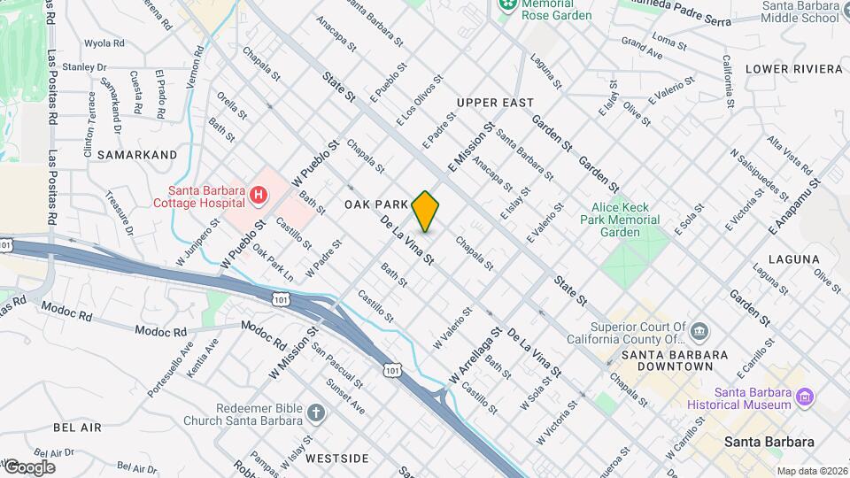 124 W Pedregosa St, Unit 1 Map and Location Details