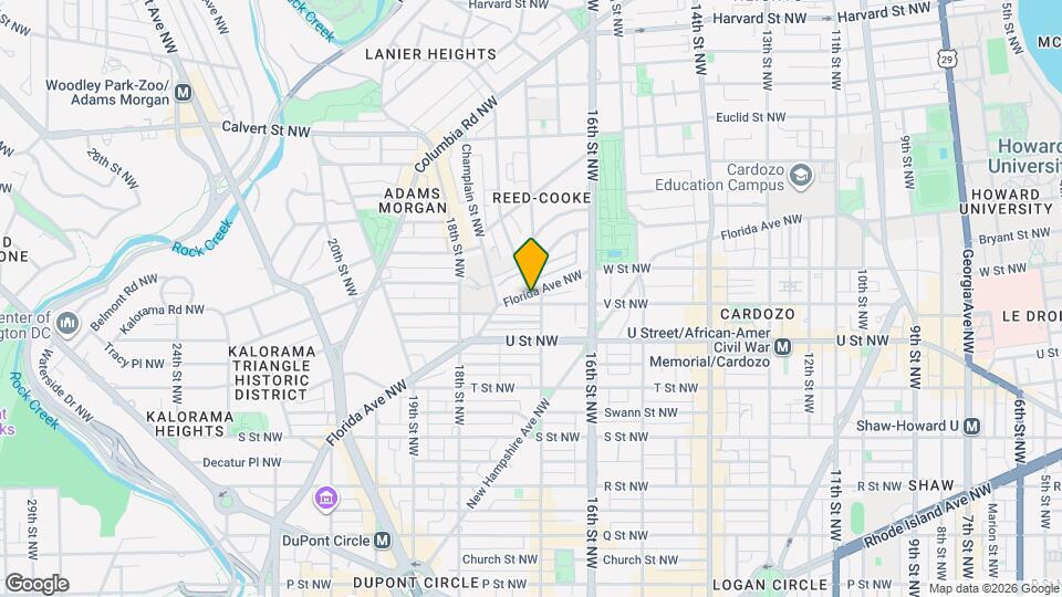 1702 Florida Ave NW Map and Location Details