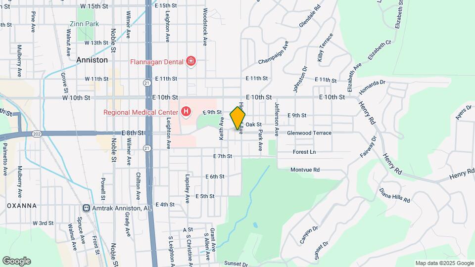 808 Highland Ave Map and Location Details