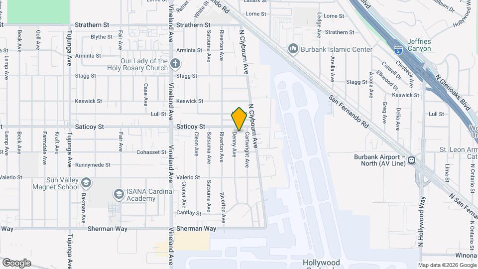 7542 Denny Ave Mapa y Detalles de la Ubicación