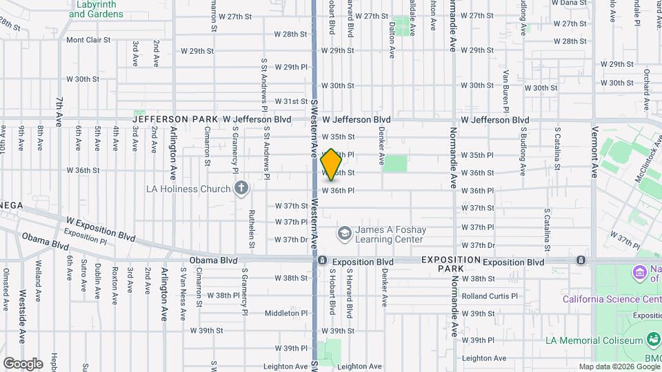 1661 W 36th Pl Map and Location Details