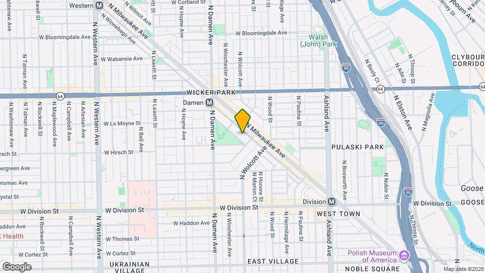 1415 N Wicker Park Ave, Unit J08P Map and Location Details