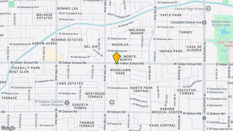 1301 W Indian School Rd Map and Location Details