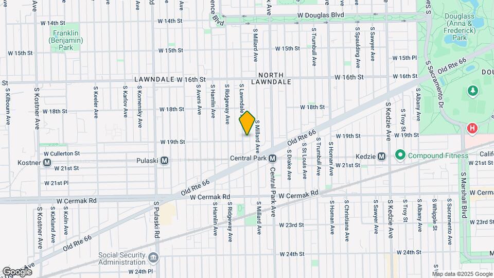1863-1865 S Lawndale Ave Map and Location Details