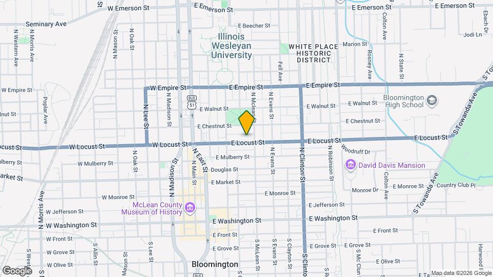 318 E Locust St, Unit A Map and Location Details