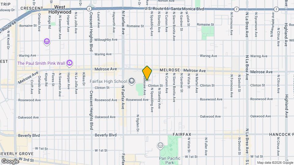 614 N Genesee Ave Map and Location Details
