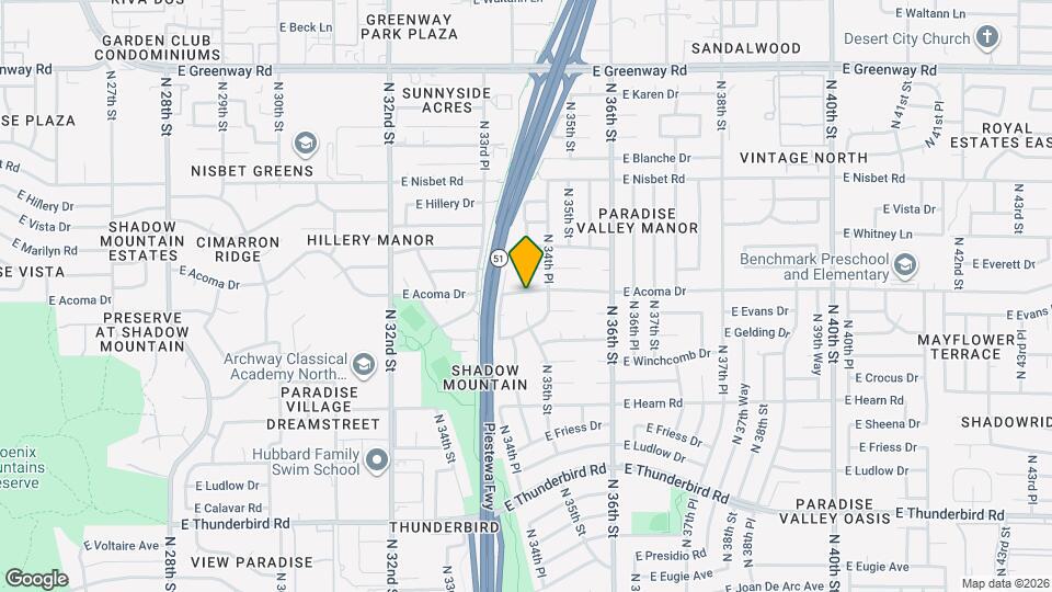 3431 E Acoma Dr Map and Location Details