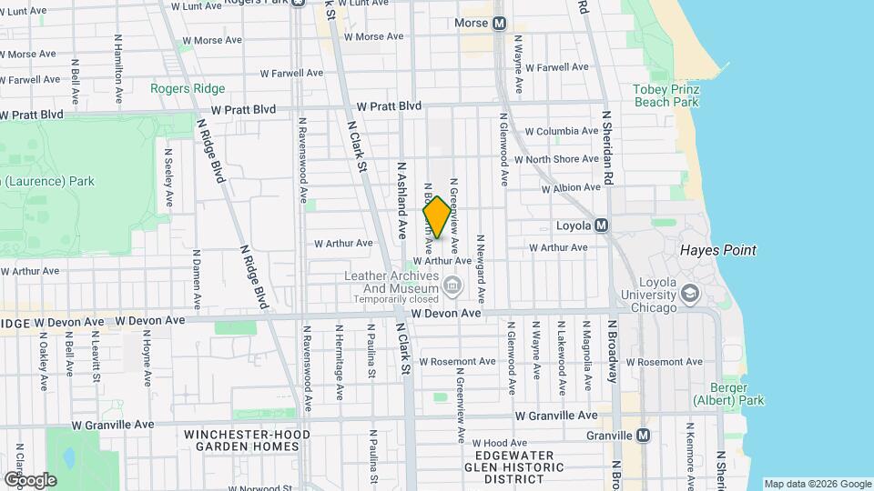 6517 N Bosworth Ave Map and Location Details