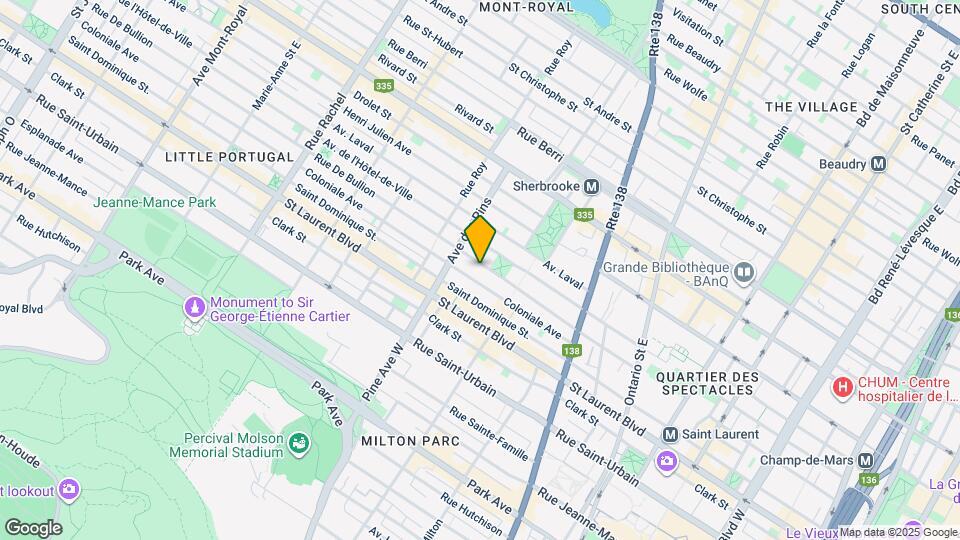 3686 De Bullion Rue Map and Location Details