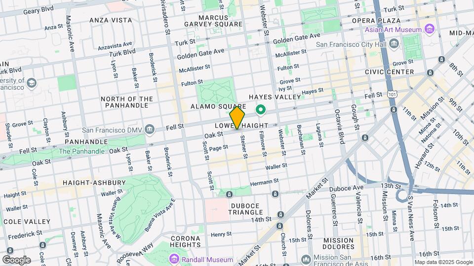 823-827 Oak St Map and Location Details