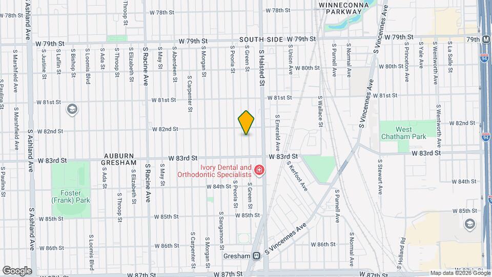 8218 S Green St, Unit 1st FL Map and Location Details