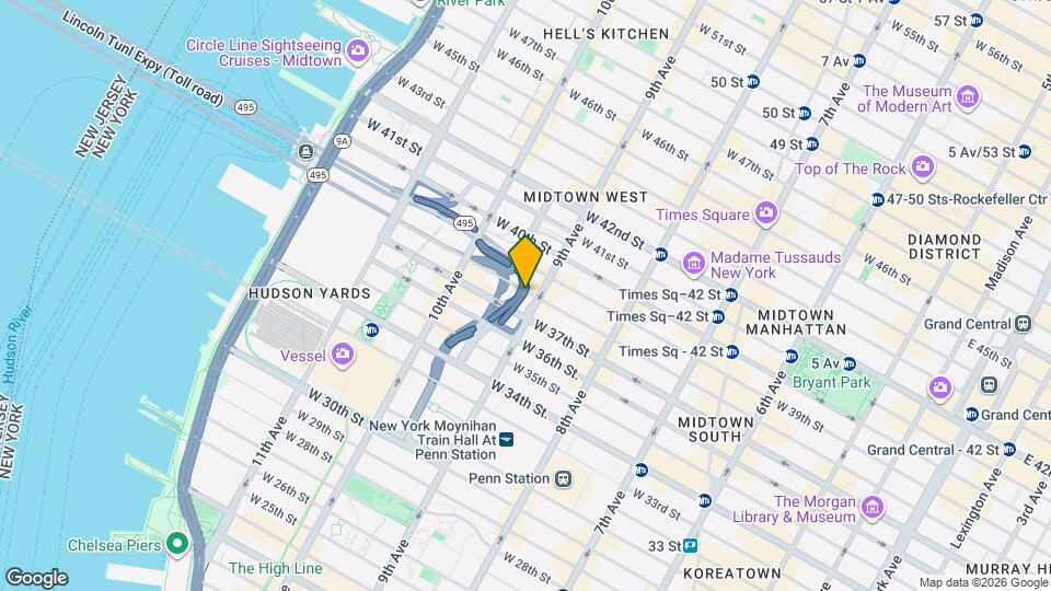 388 W 38th St Mapa y Detalles de la Ubicación