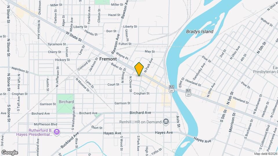 222 N Park Ave Map and Location Details