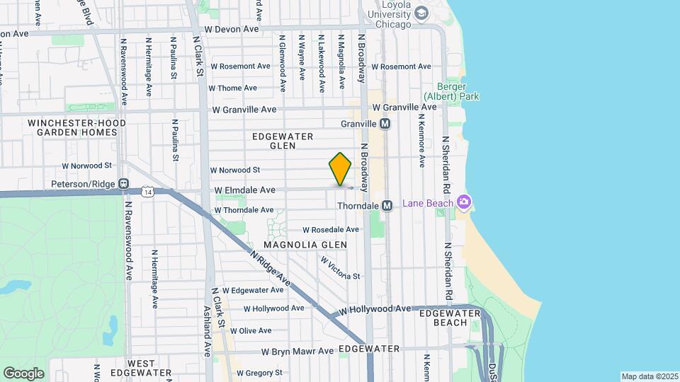1235 W Elmdale Ave Map and Location Details
