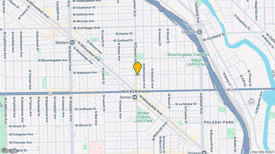 1655 N Damen Ave Map and Location Details