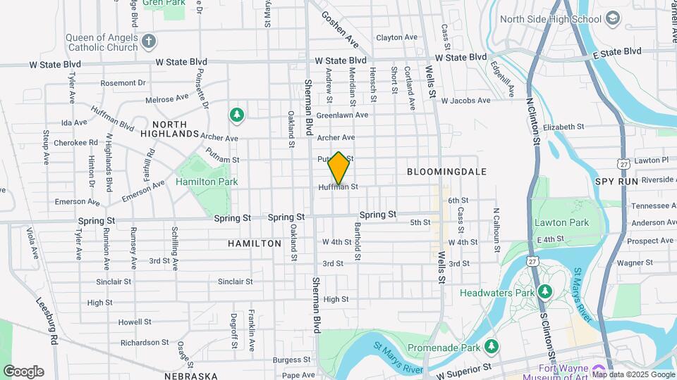 725 Huffman St Map and Location Details