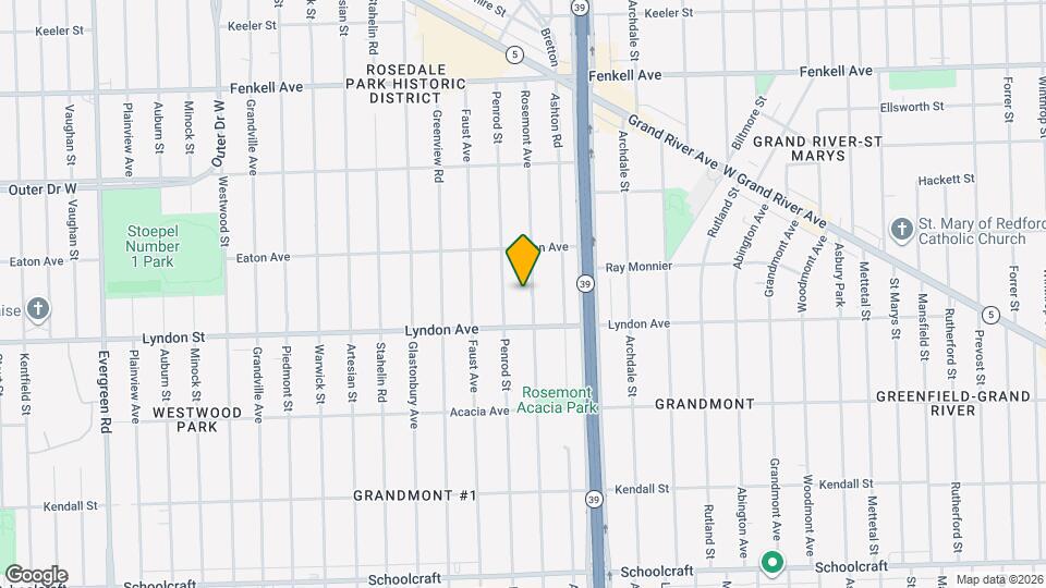 14559 Rosemont Ave Mapa y Detalles de la Ubicación