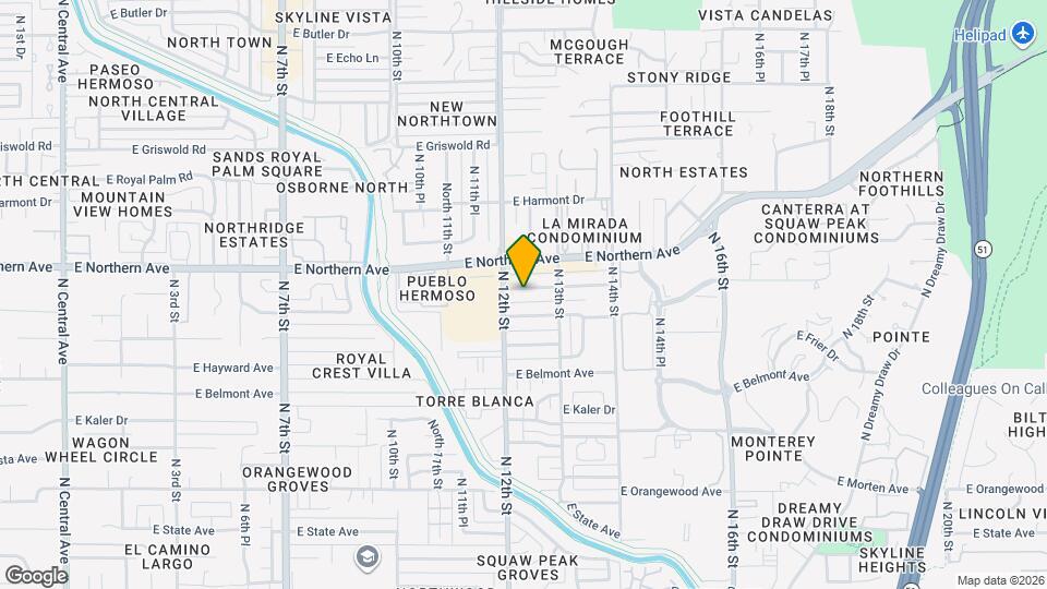 1215 E Winter Dr Mapa y Detalles de la Ubicación