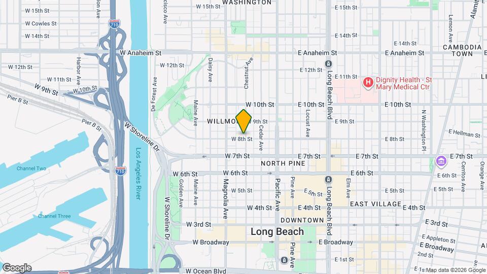 401 W 8th St Map and Location Details